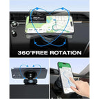 360°Adjustable Suction Cup Phone Mount Magnetic Car Phone Holder Vacuum Suction for Gym/Mirror/Smooth Surface For All Smartphone
