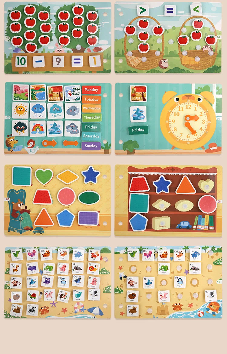 Montessori Busy Book for Kids Interactive Learning Activity Book