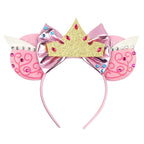 2026 Trip Mouse Ears Headband for Girls Women Sequin Castle 5"Bow Hairband Festival Party Cosplay DIY Hair Accessories