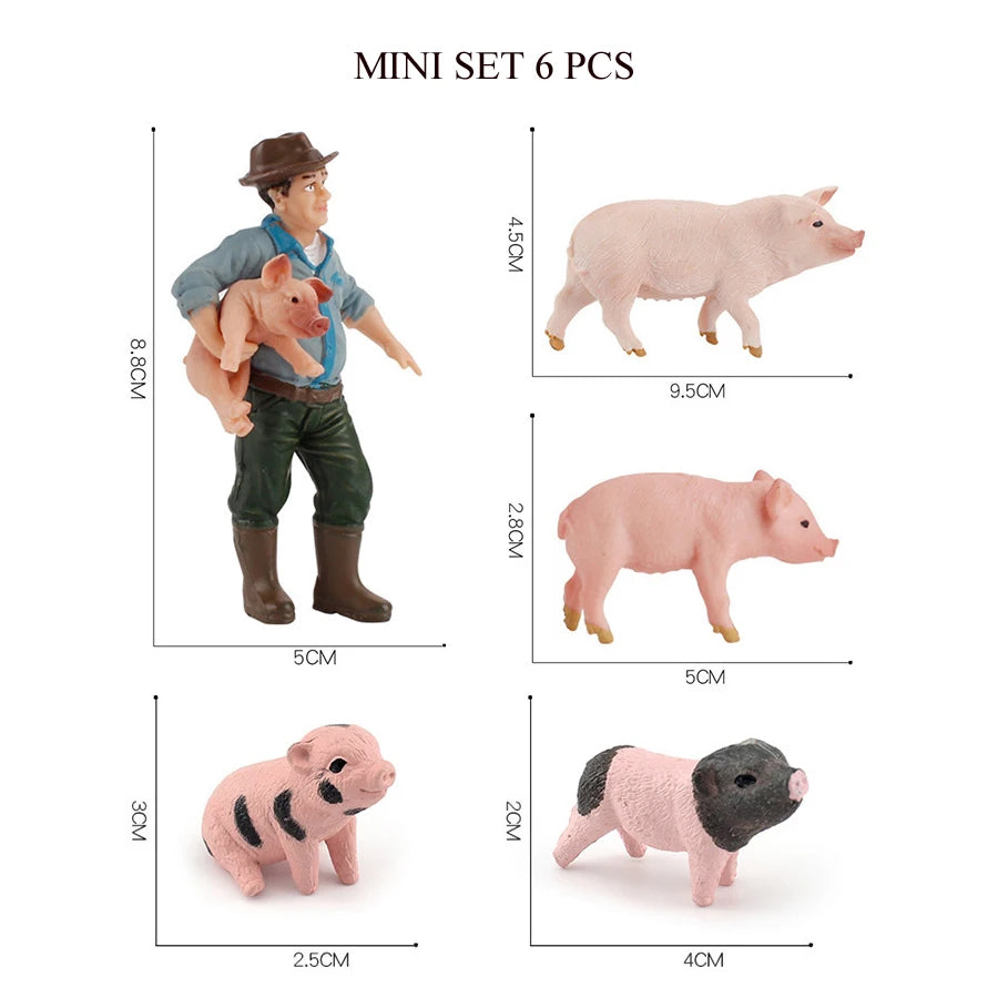 Mini Farm & Wildlife Animal Figurine Set