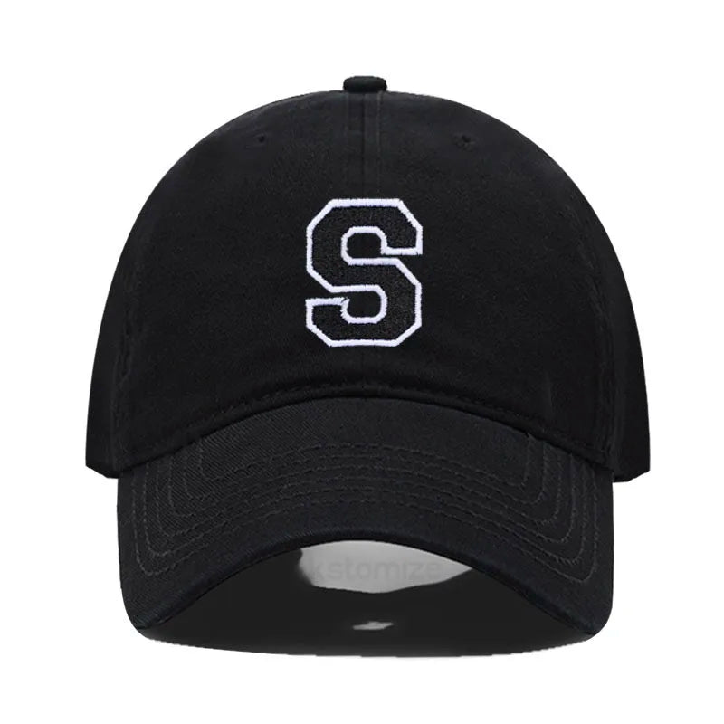 Initial Letter Embroidery Baseball Cap for Casual Sport Style