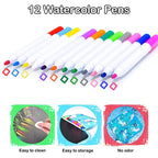 Erasable Reusable Doodle Book Drawing Pad with 12 Watercolor Pens