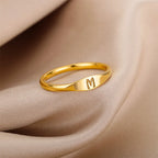 Tiny Initial Letter Rings For Women Fashion A-Z Letter Finger Stainless Steel Ring Aesthetic Wedding Jewelry Gift bijoux femme
