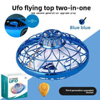 Intelligent sensor flying saucer toy, colorful LED light hovering flying device, rechargeable indoor and outdoor children's play toy.