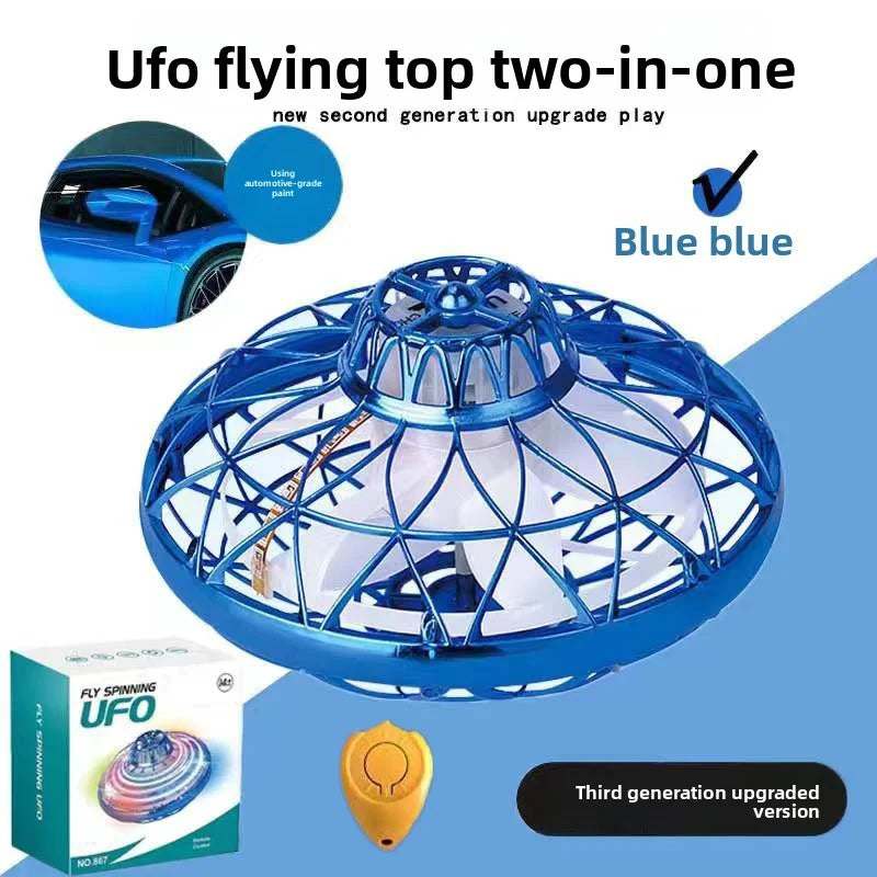 Intelligent sensor flying saucer toy, colorful LED light hovering flying device, rechargeable indoor and outdoor children's play toy.