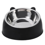 Stainless Steel Cat Bowl with Non Slip Base Cute Cat Ear Design Elevated Pet Food Water Bowl for Dog Kitten Puppy Safe Durable