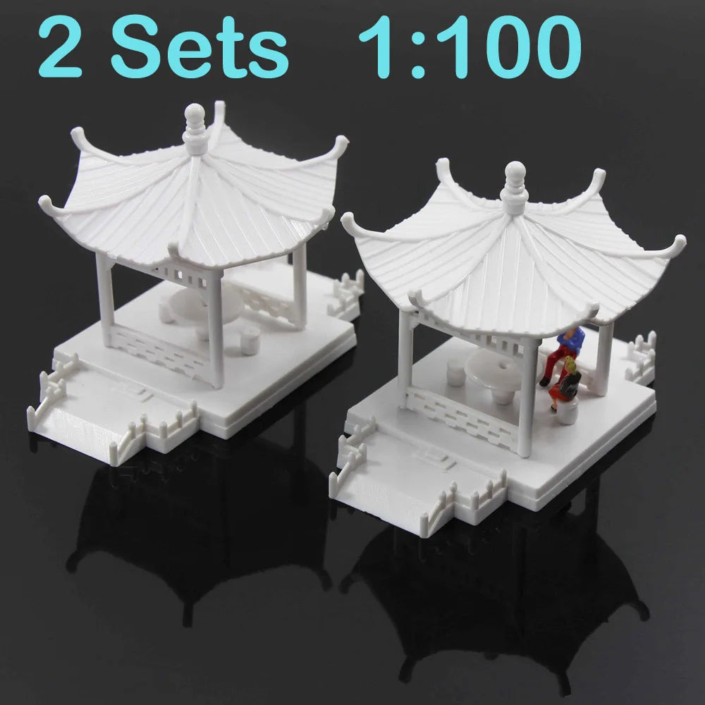 Chinese Pavilion Miniature Railway Model Kit – 2 Piece Set