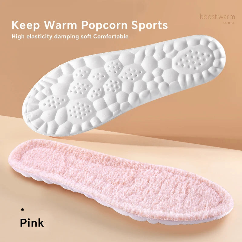2pcs Self Heated Thermal Insoles for Feet Winter Warm Wool Thermal Memory Foam for Men Women Sports Shoes Self-heating Shoe Pads