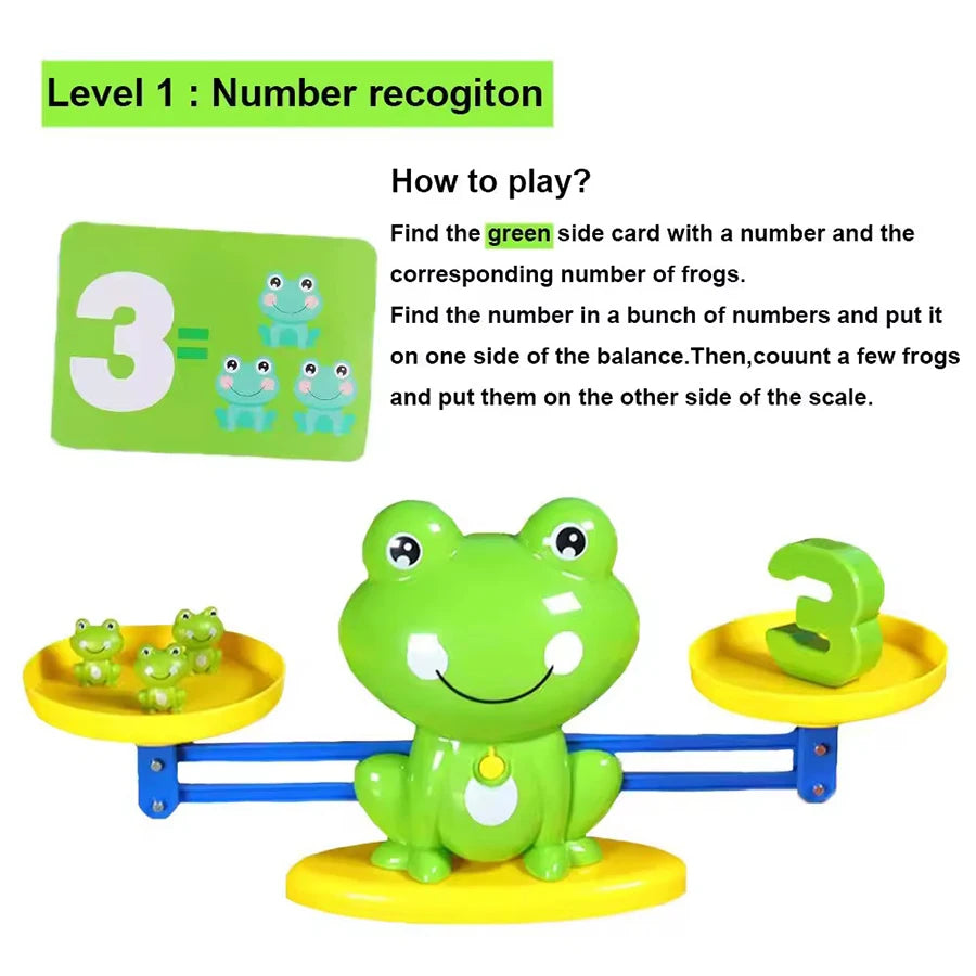 Frog Balance Math Toy Montessori Learning Game for Kids