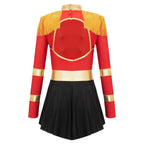 Girls Circus Ringmaster Lion Tamer Halloween Outfits Cosplay Costume Fringe Epaulet Jumpsuit Magician Bodysuit Tulle Dress