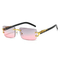 Fashion Rimless Rectangle UV400 Sunglasses for Women & Men
