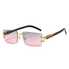 Fashion Rimless Rectangle UV400 Sunglasses for Women & Men