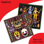 FNAF Five Nights Freddyed Birthday Party Decorations Kids Disposable Tableware Cup Plate Napkin Straw Baby Shower Supplies Event