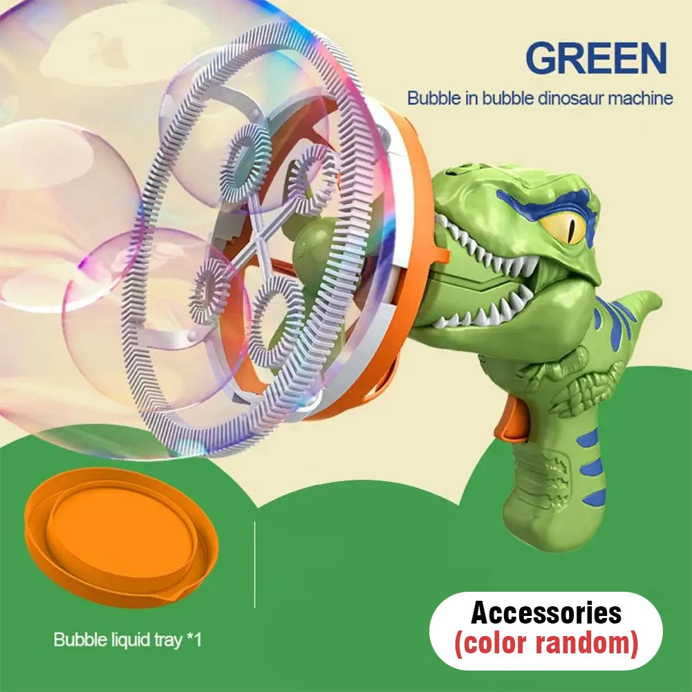 Dinosaur Electric Bubble Gun Automatic Bubble Machine for Kids