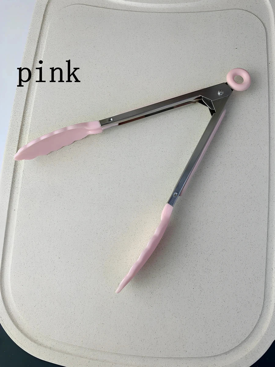 Anti-Slip Stainless Steel Cooking and Serving Tongs for Kitchen