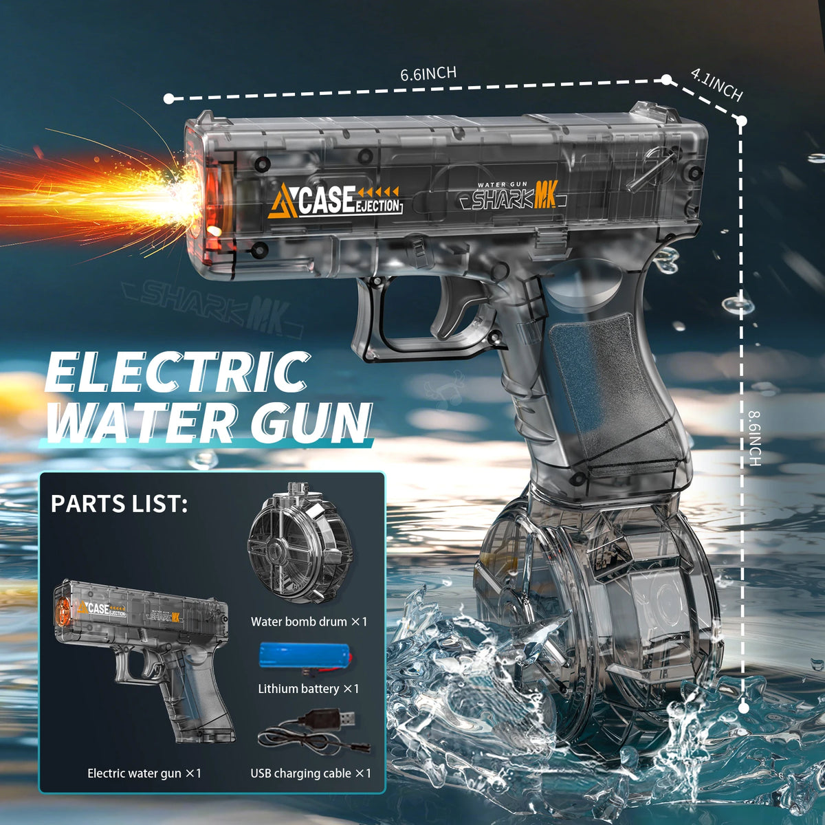 Electric Automatic Rechargeable Water Gun for Kids Outdoor Play