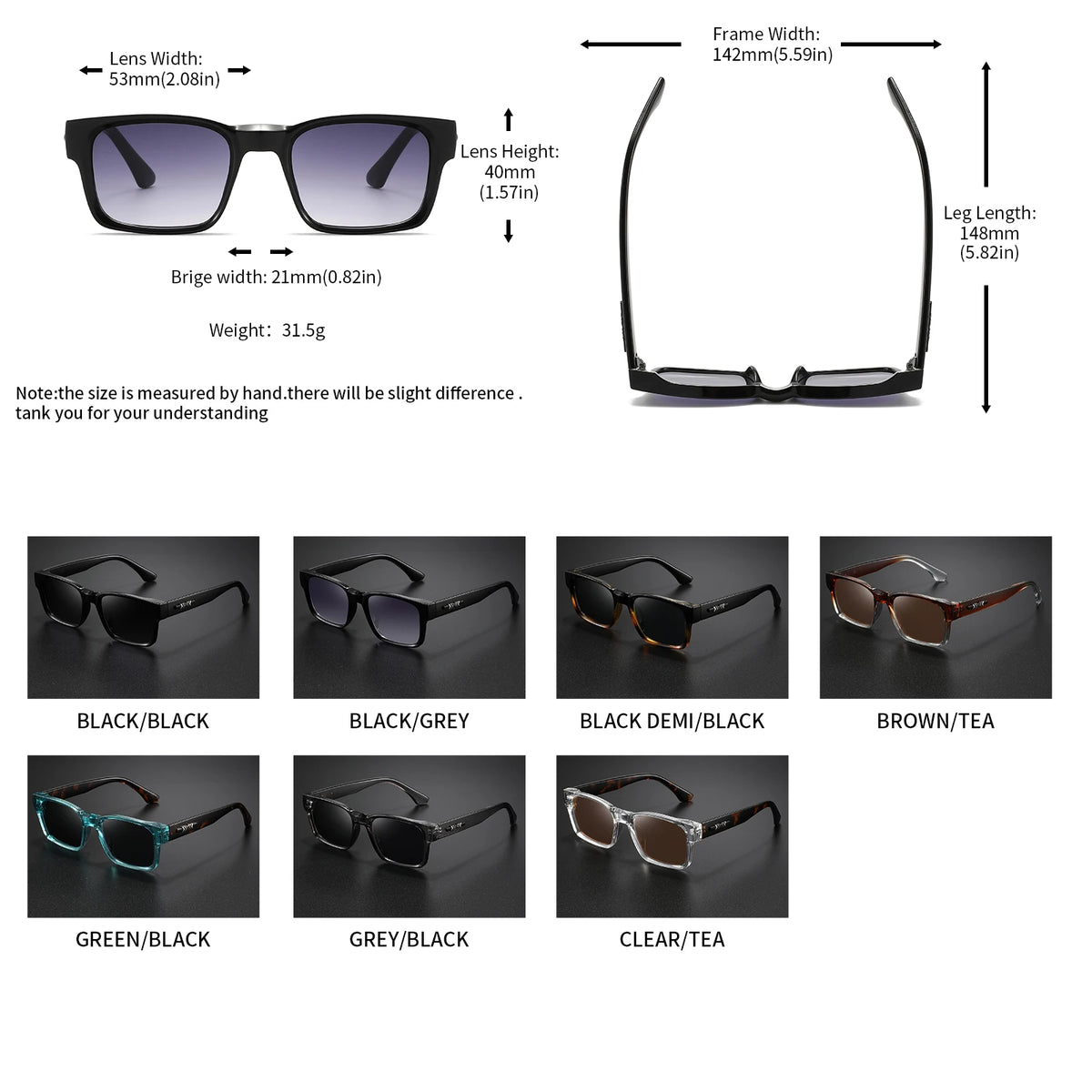Retro Punk Square UV400 Sunglasses for Women & Men
