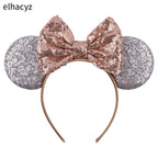 Embroidered Sequin Ears Bow Headband for Women & Girls