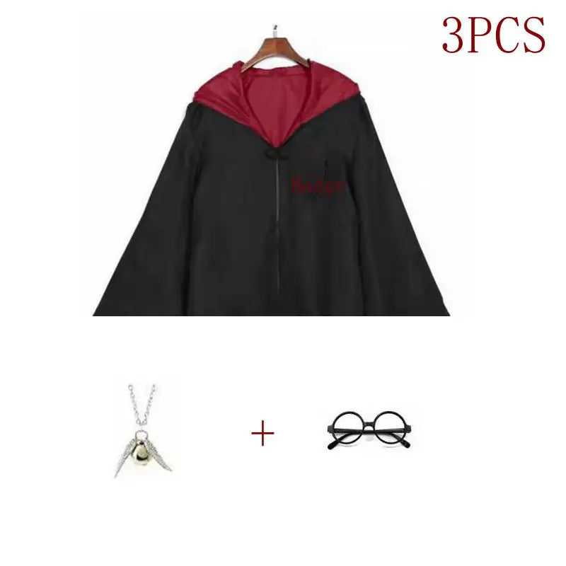 Potter Costume Robe Tie Cloak Scarf Wand Glasses Hermione Dress Flying Thief Accessories Sweater Halloween Cosplay Costume Gifts