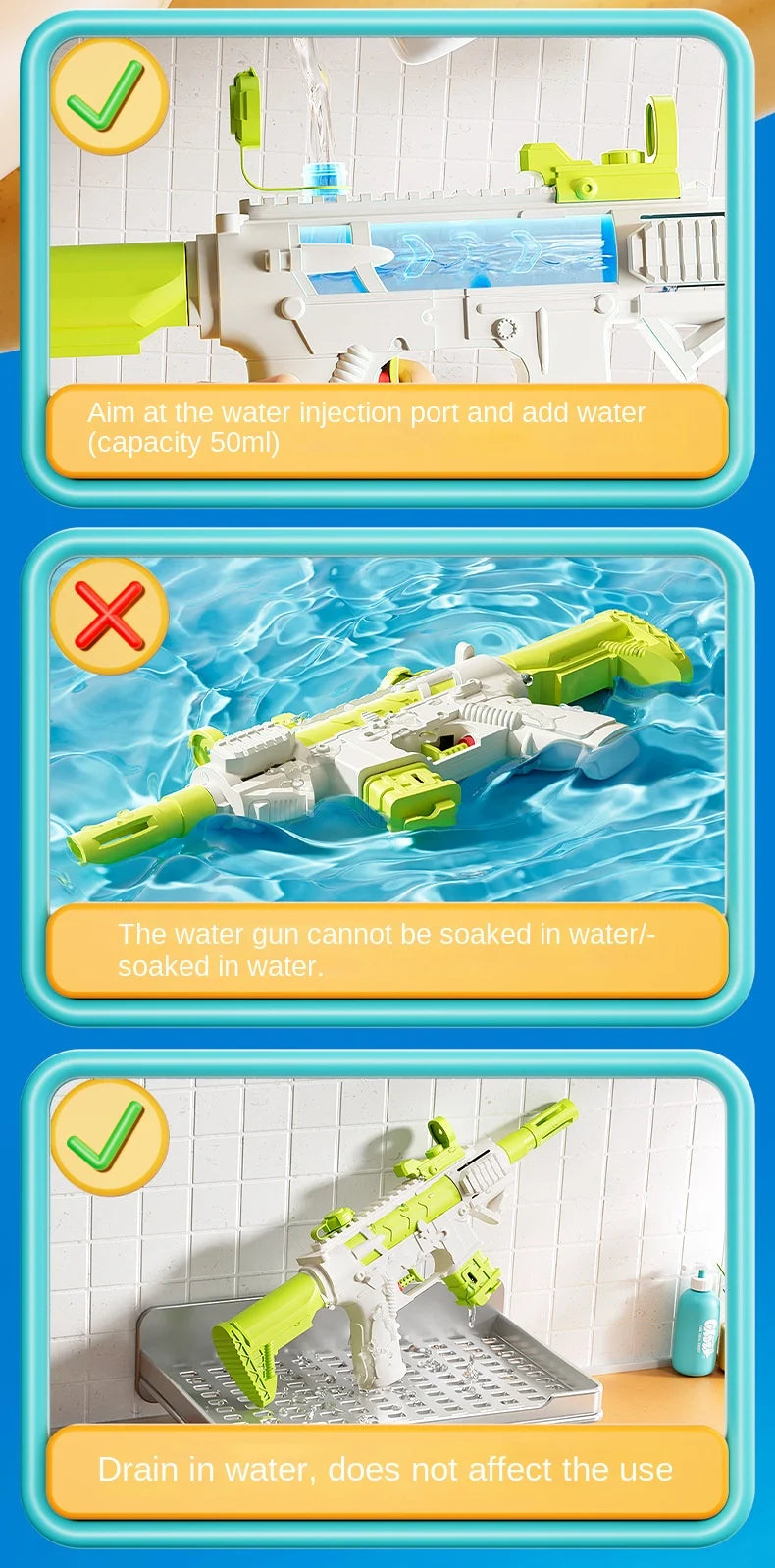 Kids Water Gun for Summer Beach Pool and Outdoor Water Play