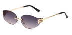 Rimless Oval Oversized Gradient UV400 Sunglasses for Women