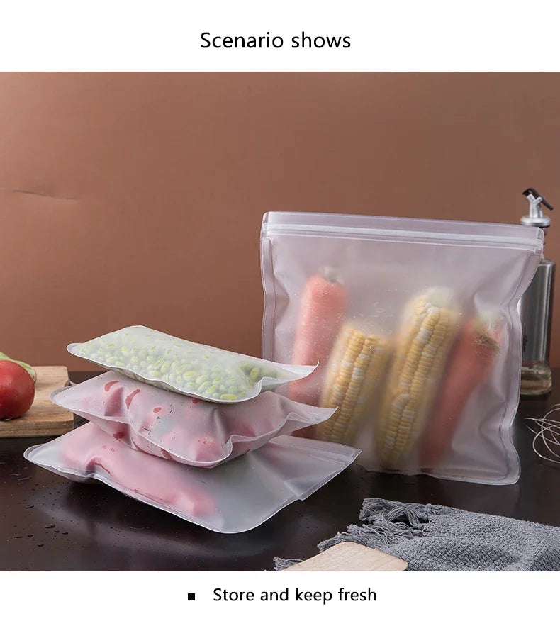 Reusable Silicone Food Storage Bags – Leakproof Freezer Storage Set