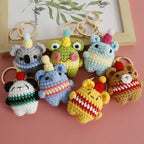 Cute Bear Couple Crochet Keychain Set Mini Animal Doll Charm
