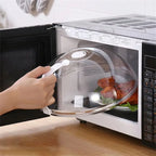 Microwave Food Splash Proof Cover Transparent Lid with Steam Vent & Handle