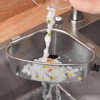 Stainless Steel Triangle Sink Drain Basket – Food Filter Organizer Rack