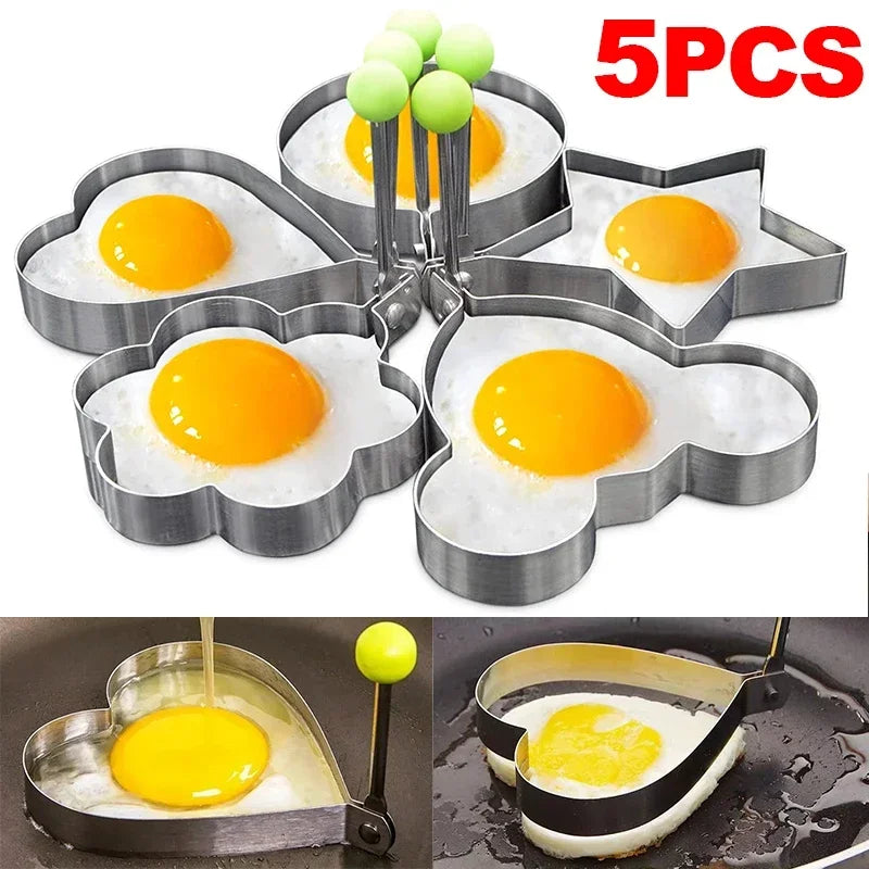 Stainless Steel Heart Fried Egg Mold for Pancakes and Omelettes