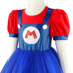 Cartoon Superbro Children Perform Outfit girls puff Dress Halloween Birthday Party Cosplay Stage performance movie cosplay Princ