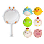 Baby Cute Animals Bath Toy LED Light Up Toys Swimming Water Soft Rubber Float Induction Luminous Duck for Kids Play Funny Gifts