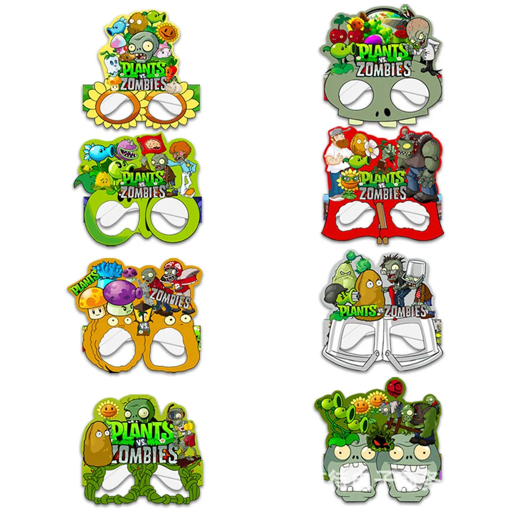 Plants vs Zombies Paper Party Glasses – Funny Photo Booth Props Set