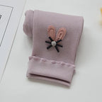 Bunny Butt Leggings for Girls - Playful Cotton Pants with Fluffy Tail Ear Details Perfect for Toddler Little Girl Everyday Wear