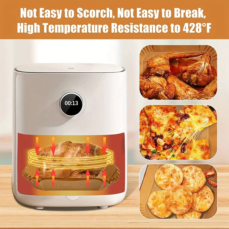 Disposable Air Fryer Paper Liners – Oil Proof Non-Stick Parchment Baking Paper