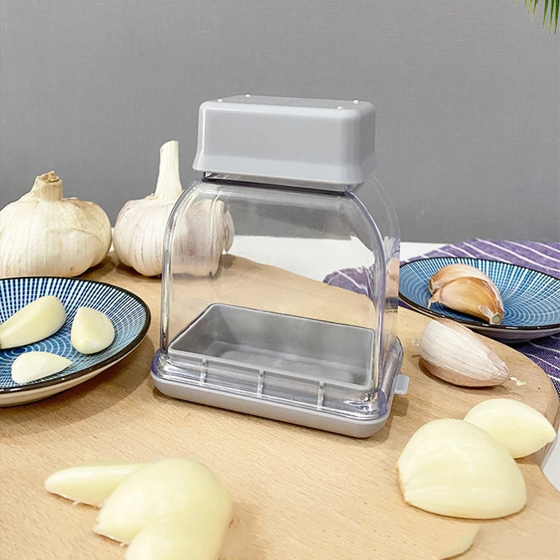 Manual Garlic Press Grinder – Multifunction Garlic Crusher, Cutter & Peeler Kitchen Tool