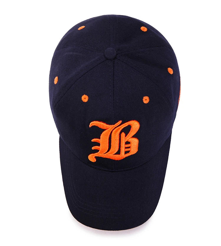 Embroidered Cotton Snapback Baseball Cap for Casual Outdoor Style