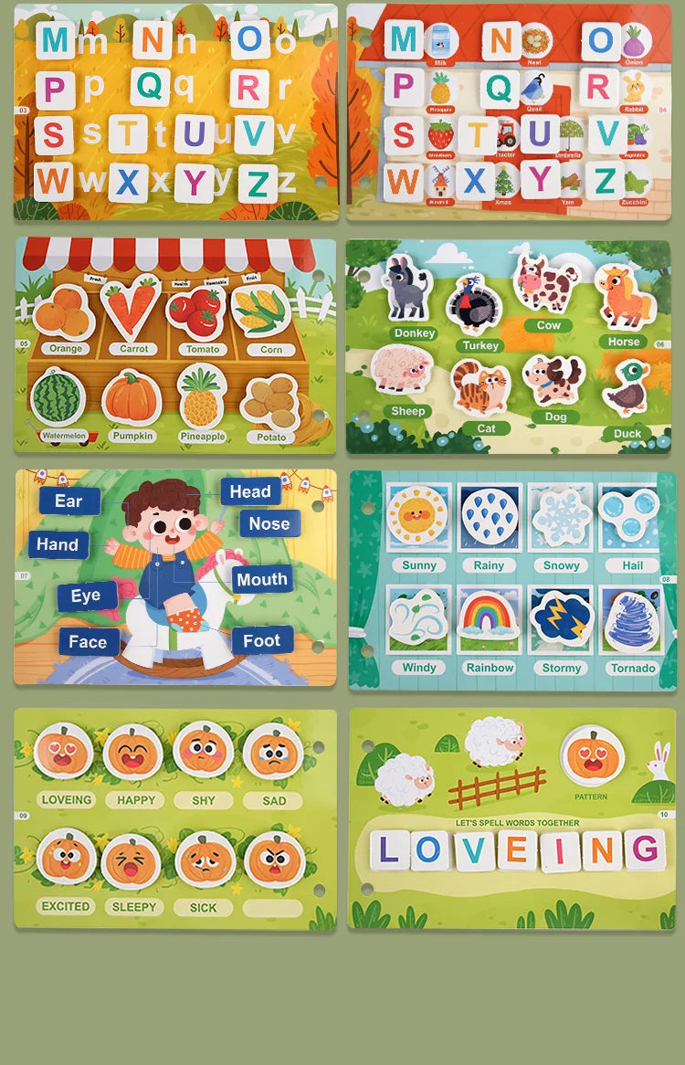 Montessori Busy Book for Kids Interactive Learning Activity Book