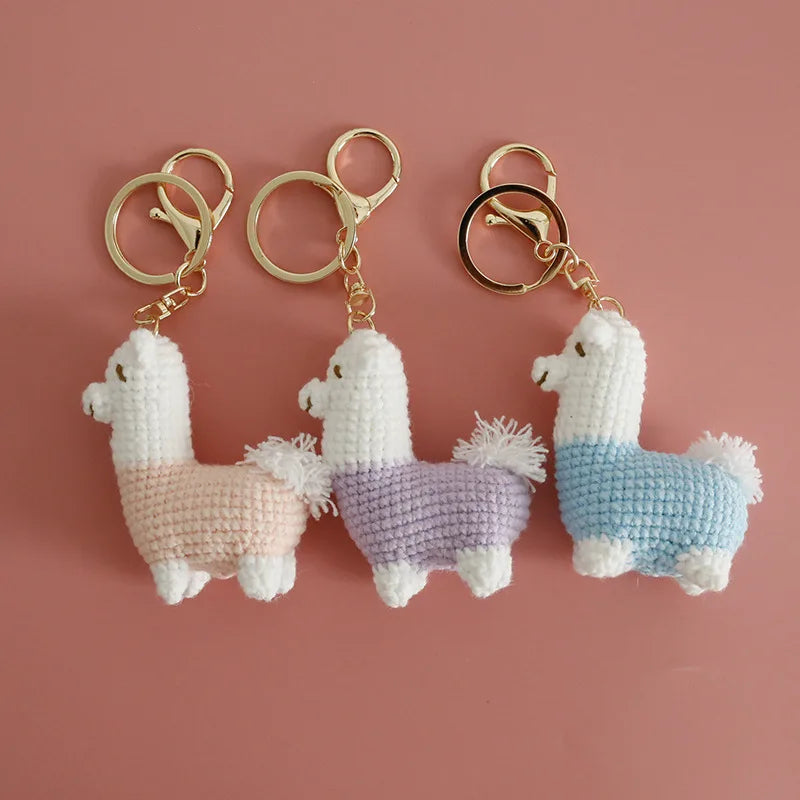 Funny Zebra Crochet Keychain Sheep Animal Bag Charm