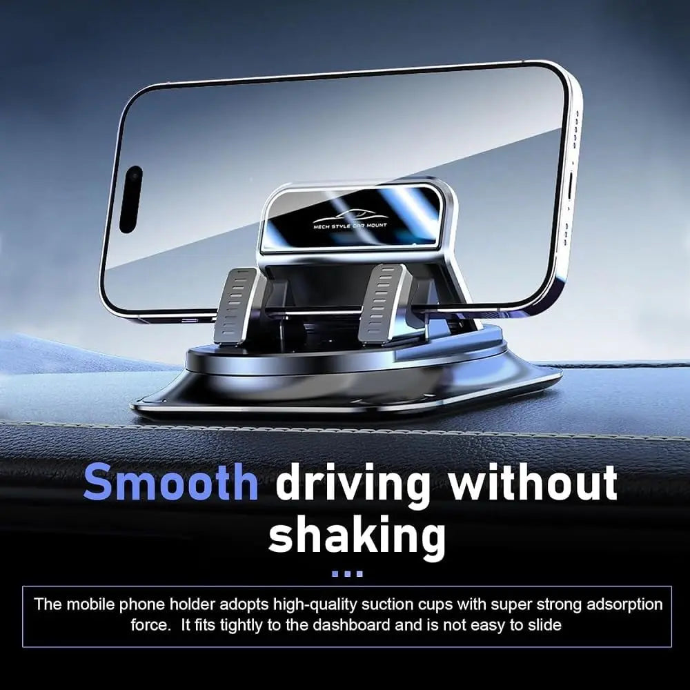 Universal Dashboard Cell Phone Bracket, Non-Slip Silicone Phone Holder with Flexible 360° Rotation for Safe Head-Up Navigation
