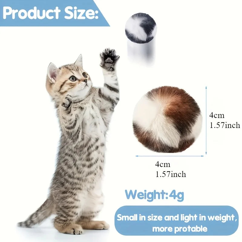 3PCS Leopard Plush Cat Toy Balls for Interactive Indoor Play