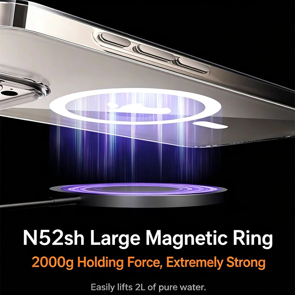 Luxury Clear For Magsafe Wireless Charge Matte Phone Case For iPhone 18 17 AIR 11 12 13 14 15 16 Pro Max Plus Magnetic Cover