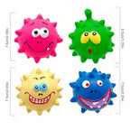 Ball Shaped Latex Puppy Dog Toy - Interactive Chew Toy for Small & Medium Dogs, Playtime & Mental Stimulation, Spiky Dog Ball