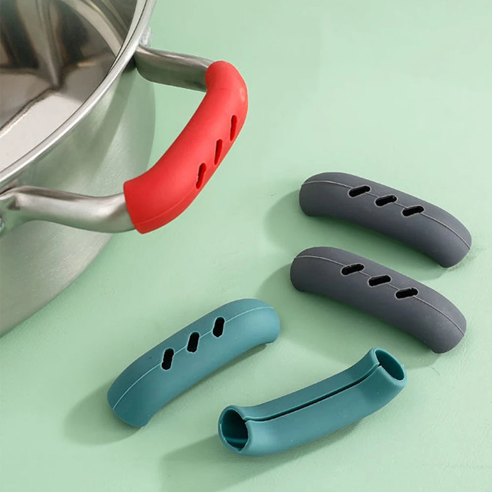 2PCS Silicone Pan Handle Cover – Heat Resistant Non-Slip Grip Sleeve
