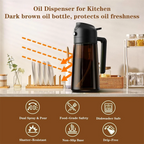 2-in-1 Glass Oil Sprayer Dispenser for Cooking, Air Fryer, Salad & BBQ