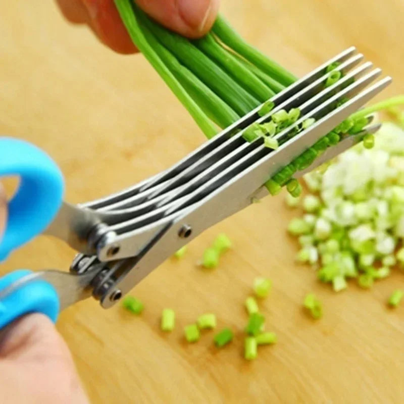 Multi-Layer Stainless Steel Kitchen Scissors – Herb, Vegetable & Green Onion Cutter Tool