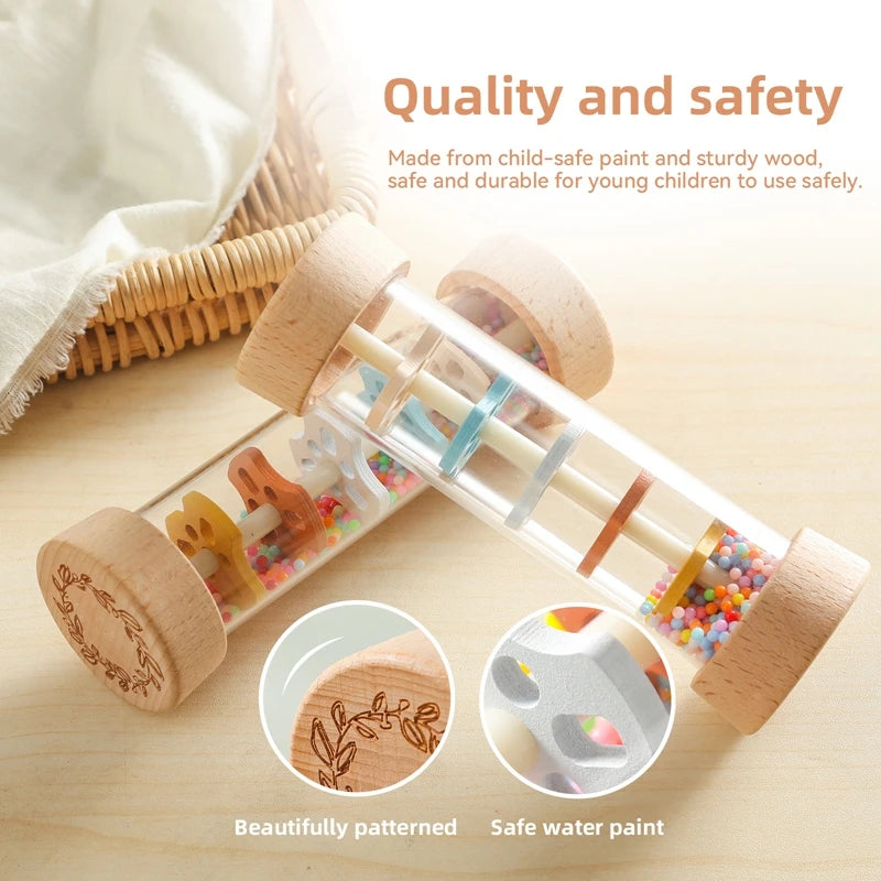 Montessori Baby Rain Stick Sensory Rattle Educational Toy Kids