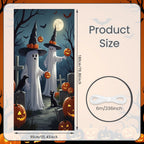 72.83x35.43 Inch Halloween Door Banner Polyester Ghost Hospital Scary Head Scene Decoration Halloween Party Supplies Photography