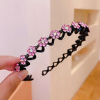 Non-Slip Rhinestone Wave Headband for Women