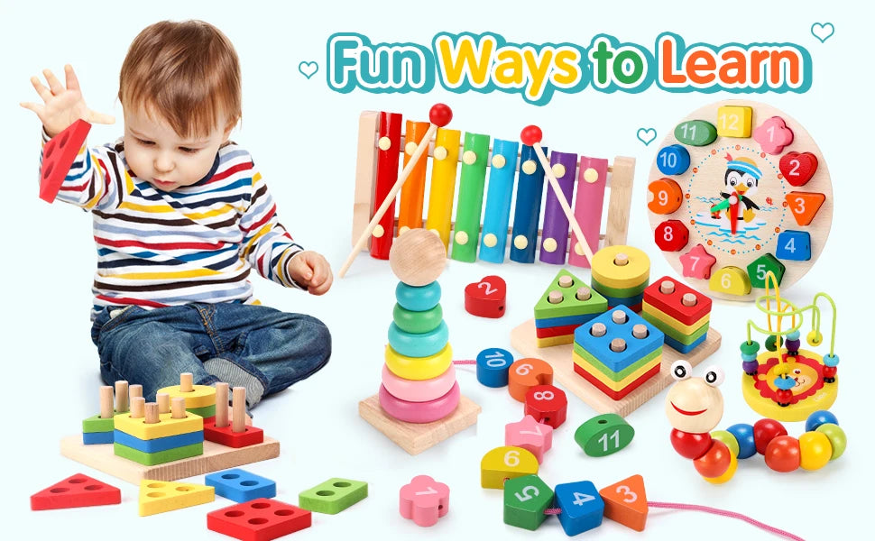 Montessori 3D Wooden Puzzle Educational Learning Toy for Kids